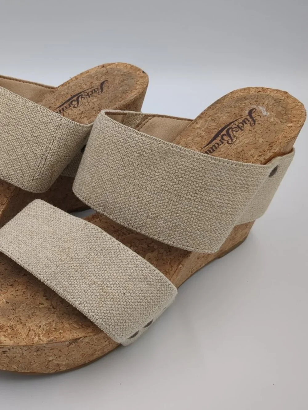 Lucky Brand Strappy Cork Heel Wedge sandal Women's size 7.5